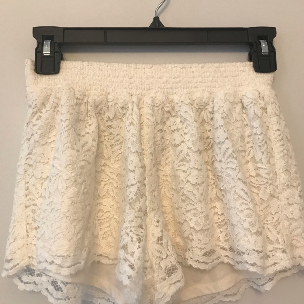 White Lace Shorts